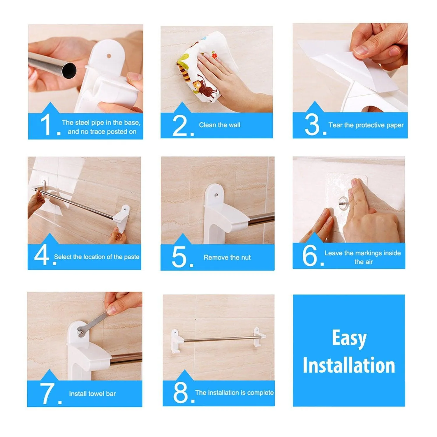 Magic Sticker Series Wall Mounted Towel Holder