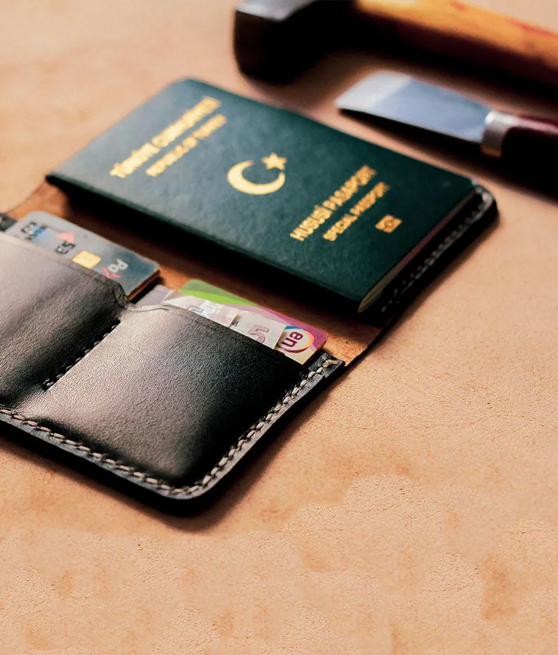 Mens Leather Passport Wallet - Goldjack