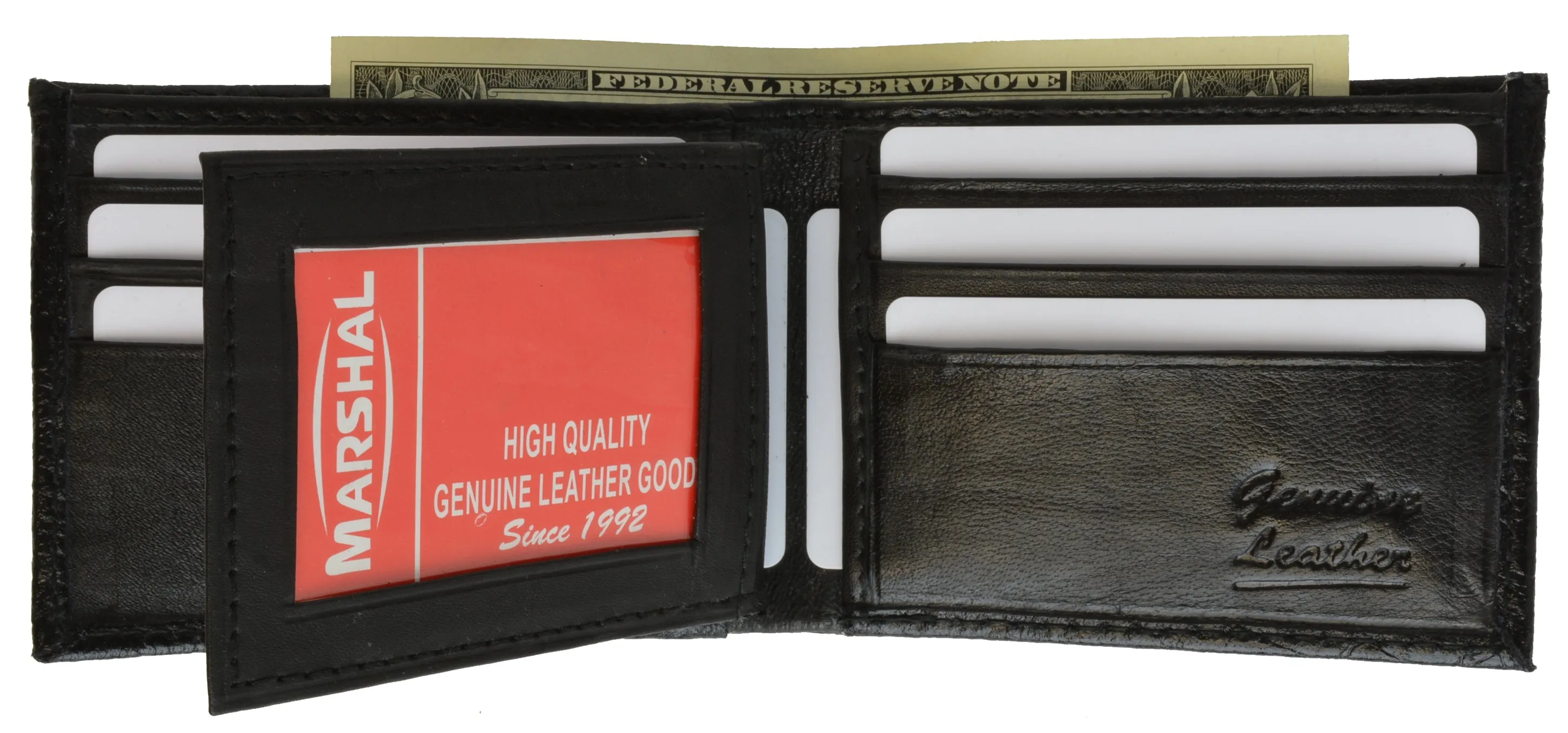 Mens Leather Wallets Ostrich Snakeskin Alligator Print Trifold Bifold to Choose
