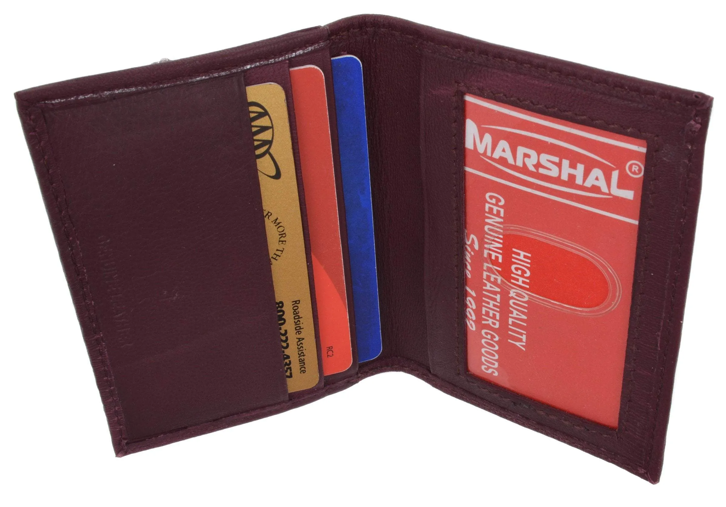 Mens Wallet Bifold Genuine Leather Slim Small Credit Card ID Holder with Front ID Licence Window