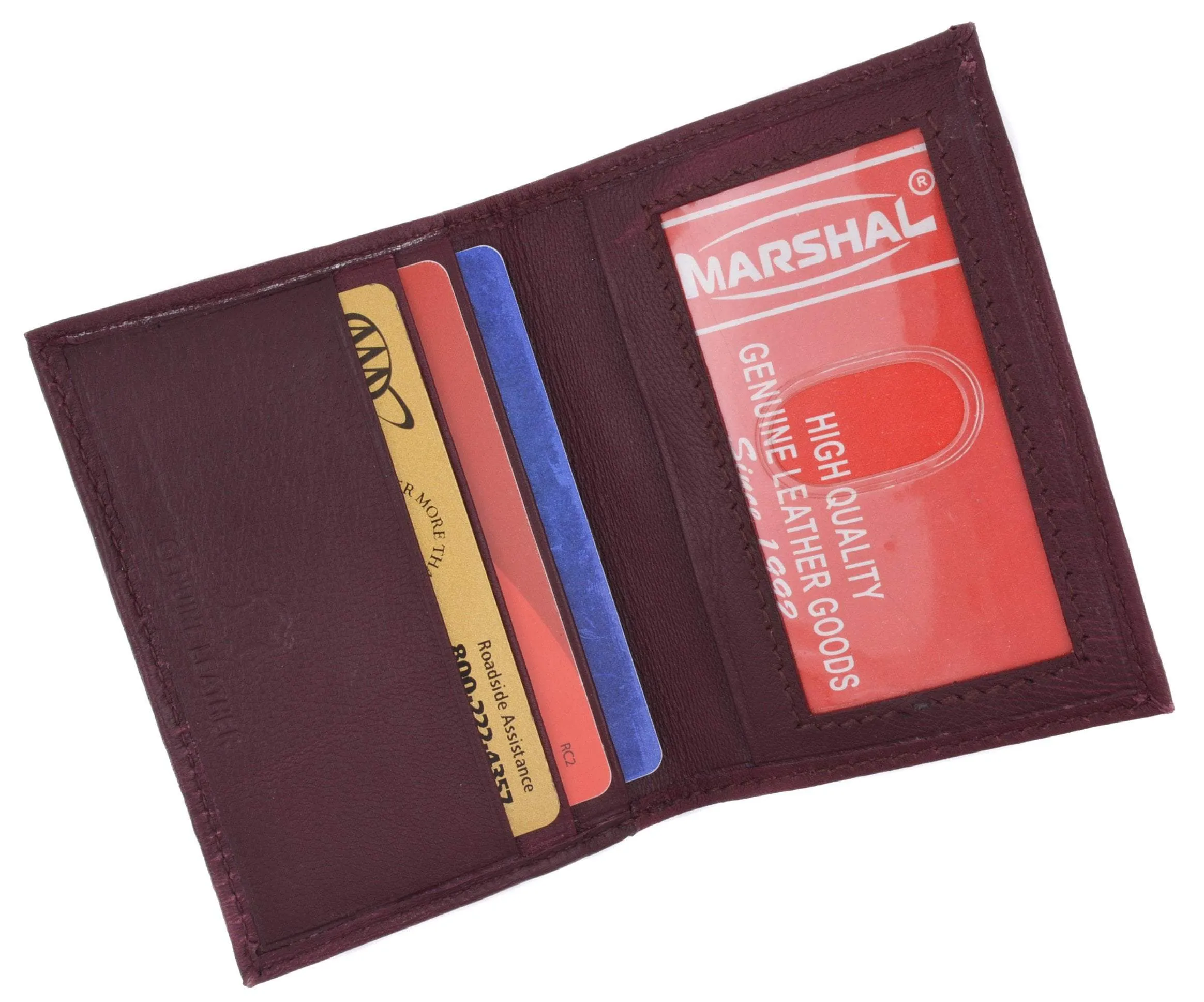 Mens Wallet Bifold Genuine Leather Slim Small Credit Card ID Holder with Front ID Licence Window