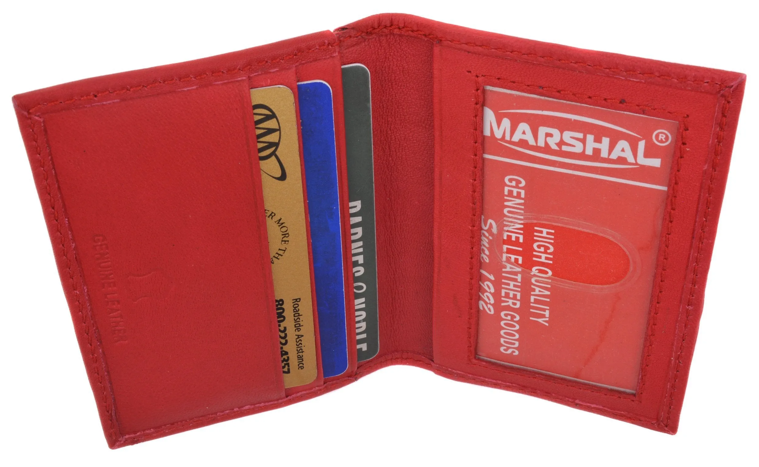 Mens Wallet Bifold Genuine Leather Slim Small Credit Card ID Holder with Front ID Licence Window