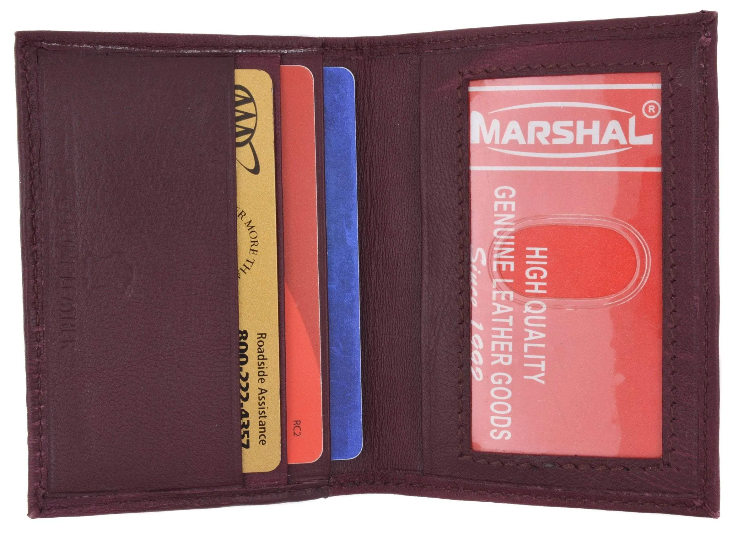 Mens Wallet Bifold Genuine Leather Slim Small Credit Card ID Holder with Front ID Licence Window