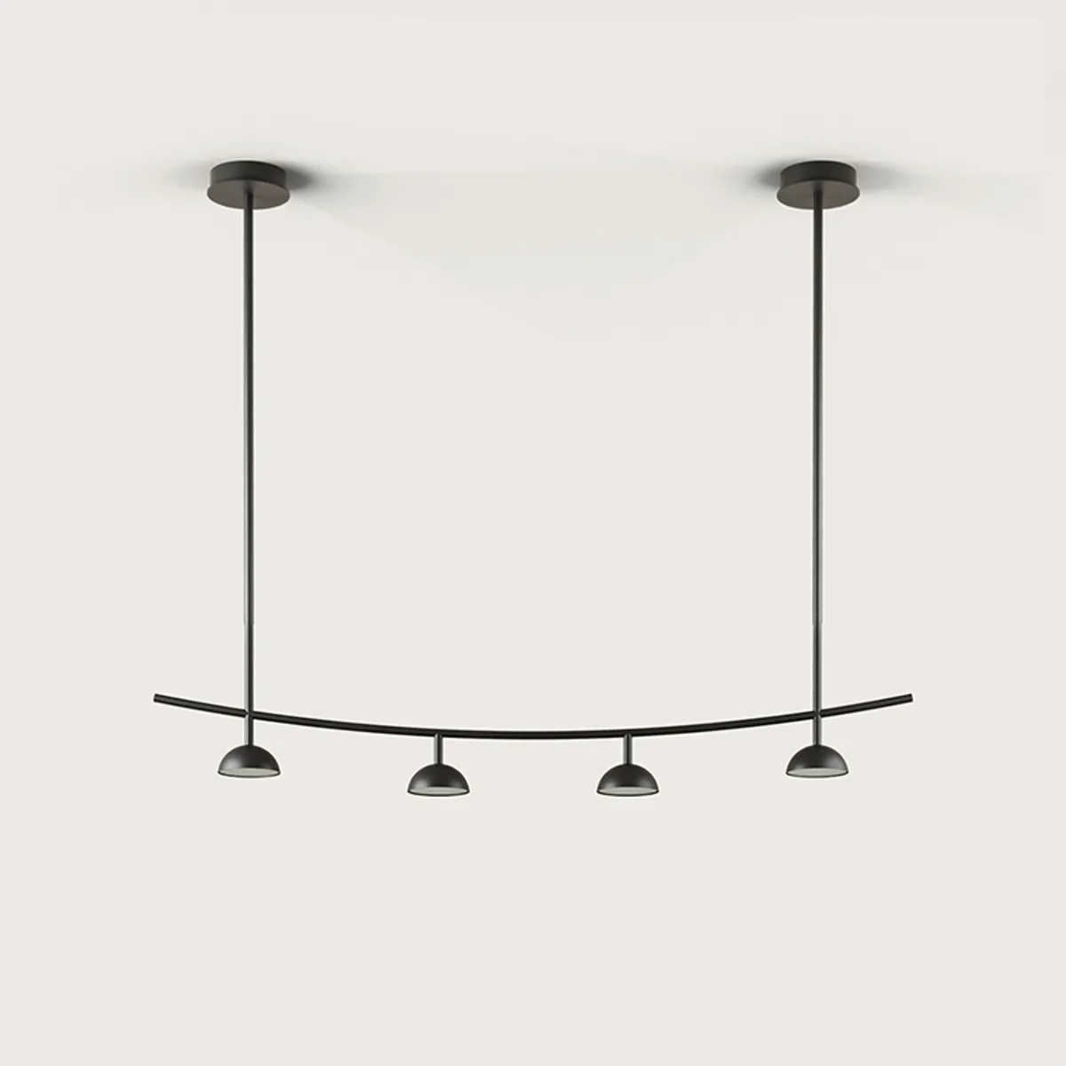 Minimalist Matt Black 4 Light Chandelier