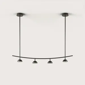 Minimalist Matt Black 4 Light Chandelier