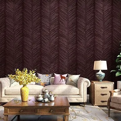 Modern Simple White Leaf Geometric Pattern Wallpaper (5.3 ㎡)