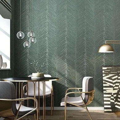 Modern Simple White Leaf Geometric Pattern Wallpaper (5.3 ㎡)