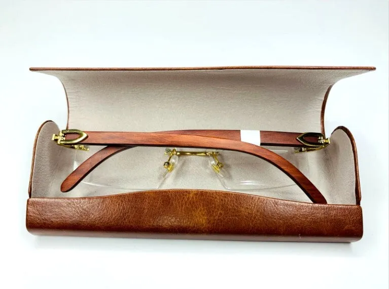Myriad Eyewear ME00528 Gold & Wood Rimless Luxury Eyeglasses -Ma