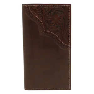 Nocona® Men's Brown Floral Tooled Corner Rodeo Wallet