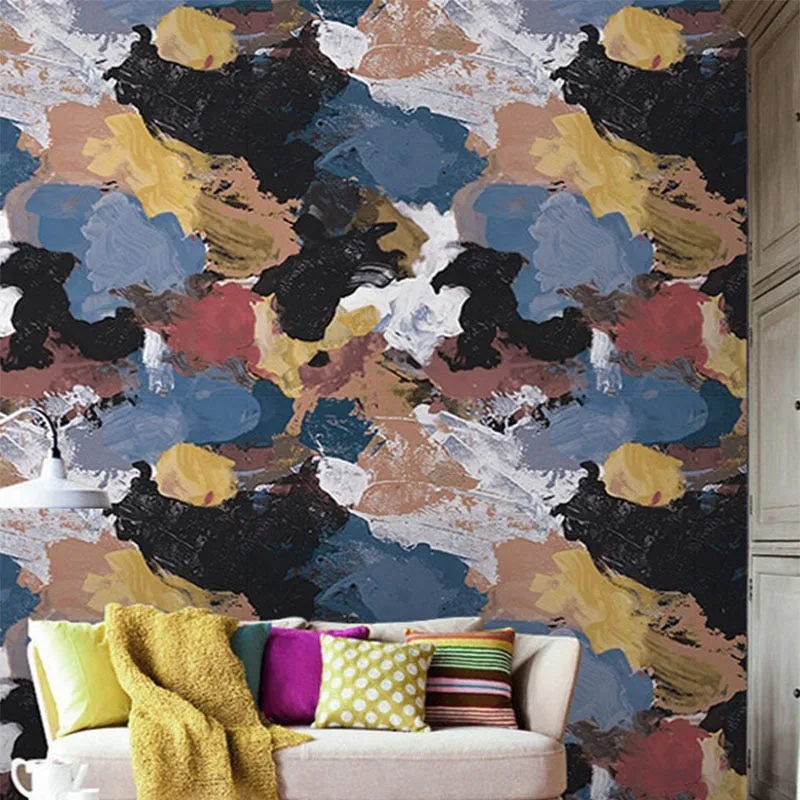 Nordic Abstract Graffiti Oil Painting Effect Wallpaper (5.3 ㎡)