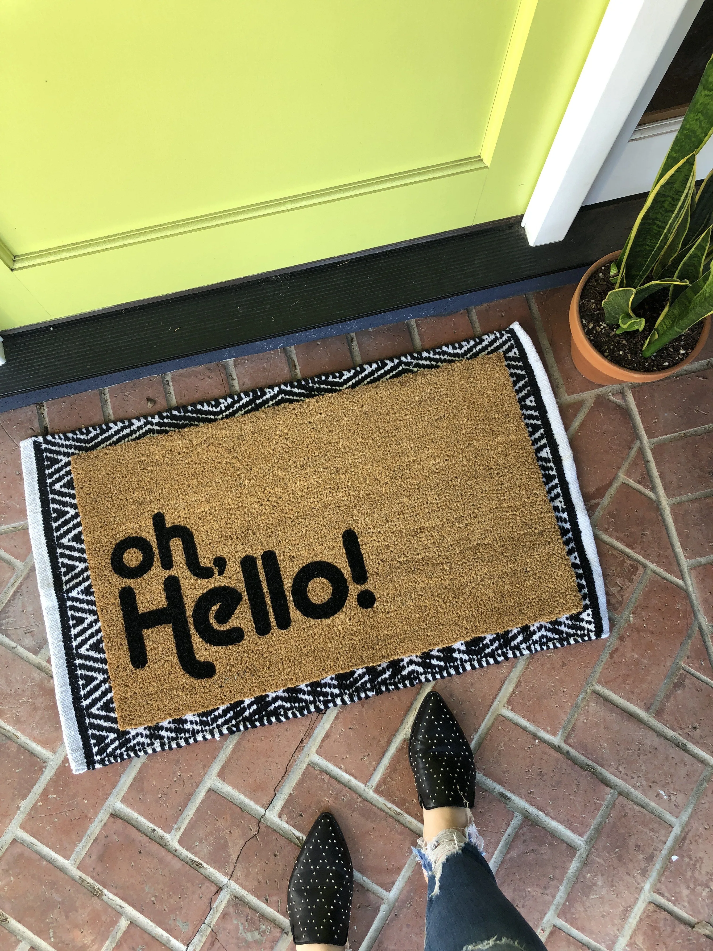 oh, hello Funny Outdoor Doormat