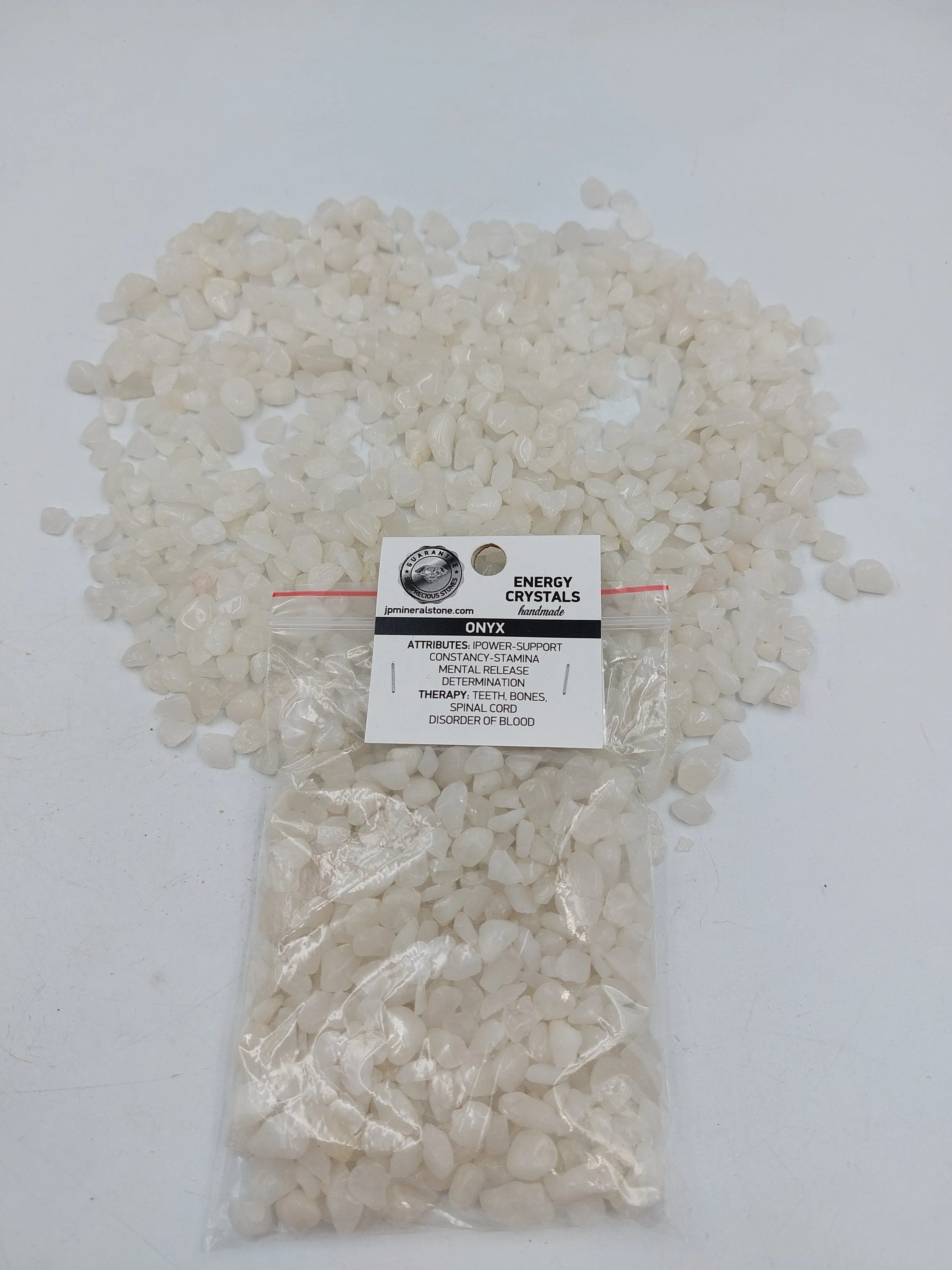 Onyx White Polished Crystal Chips, Tumbled Healing Gemstone, New Age Polished Semi-Precious Rocks