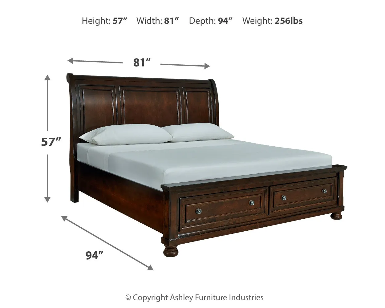 Porter King Sleigh Bed with Dresser
