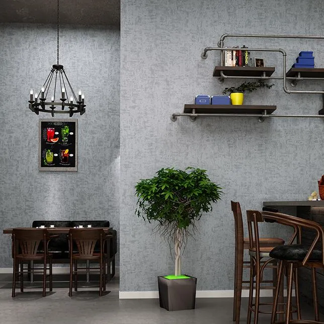 Retro Solid Color Wallpaper Industrial Cement Effect  5 Color Options (5.3 ㎡)