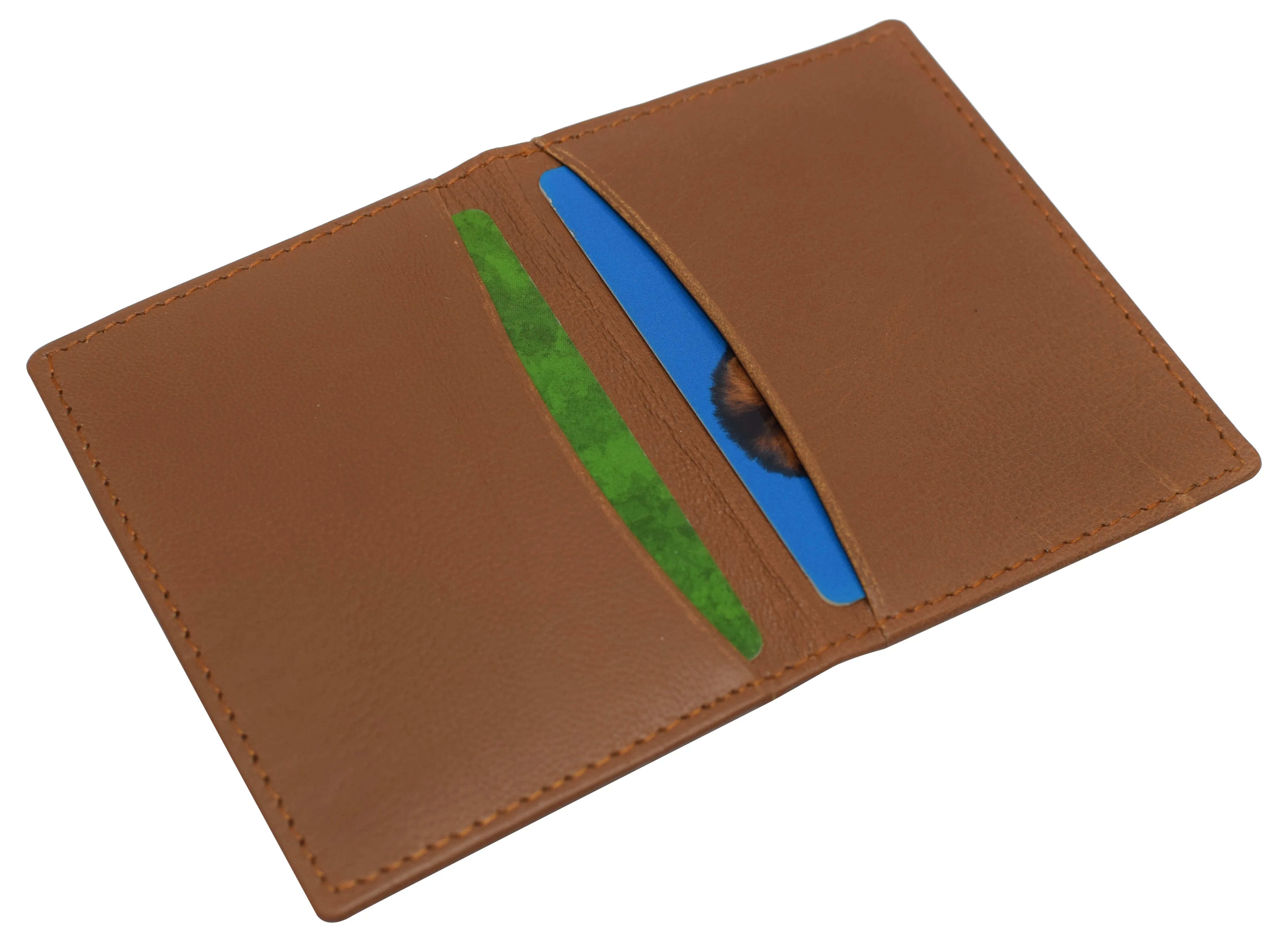RFID Blocking Slim Thin Genuine Leather 2 ID Window Mini Wallet Holder Bifold Driver's License Safe