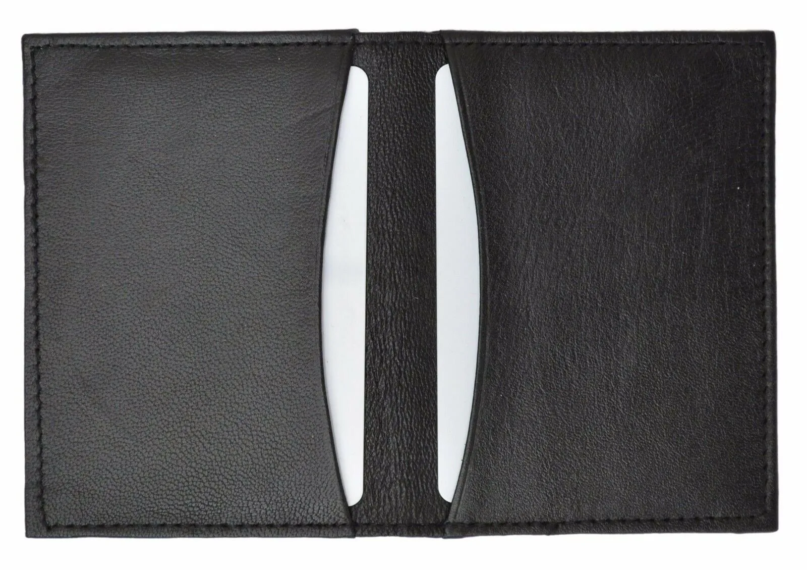 RFID Blocking Slim Thin Genuine Leather 2 ID Window Mini Wallet Holder Bifold Driver's License Safe