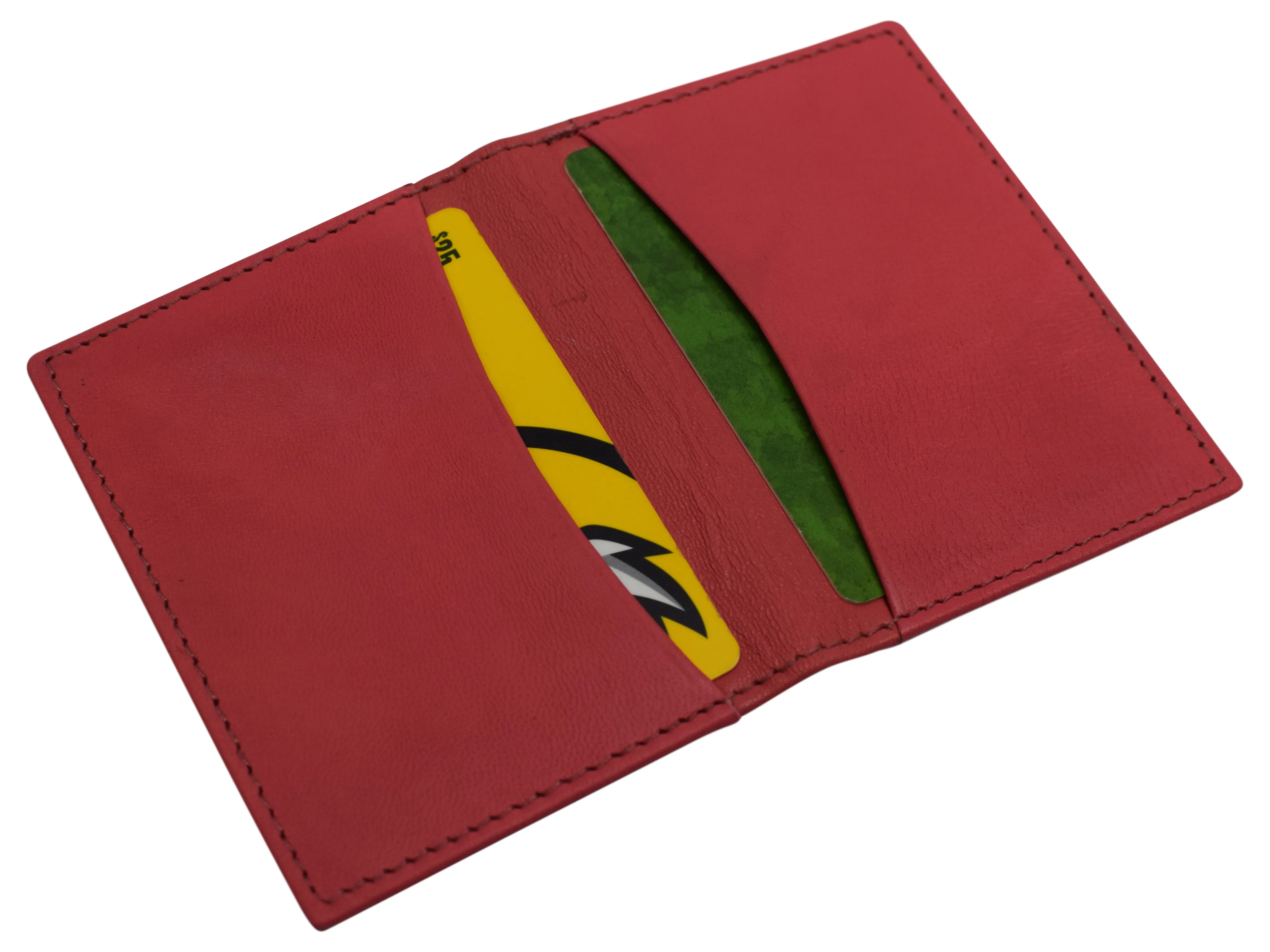 RFID Blocking Slim Thin Genuine Leather 2 ID Window Mini Wallet Holder Bifold Driver's License Safe