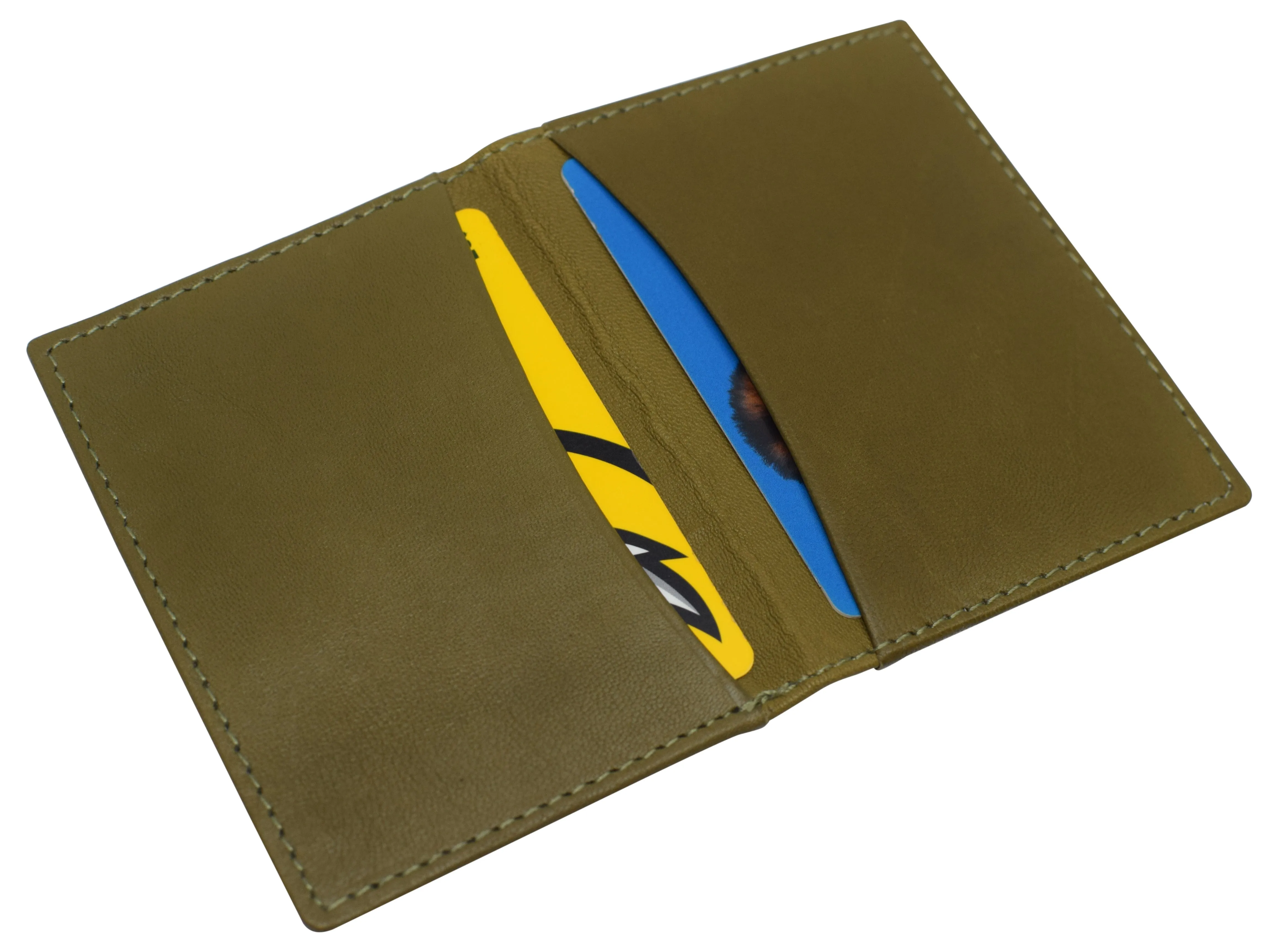 RFID Blocking Slim Thin Genuine Leather 2 ID Window Mini Wallet Holder Bifold Driver's License Safe