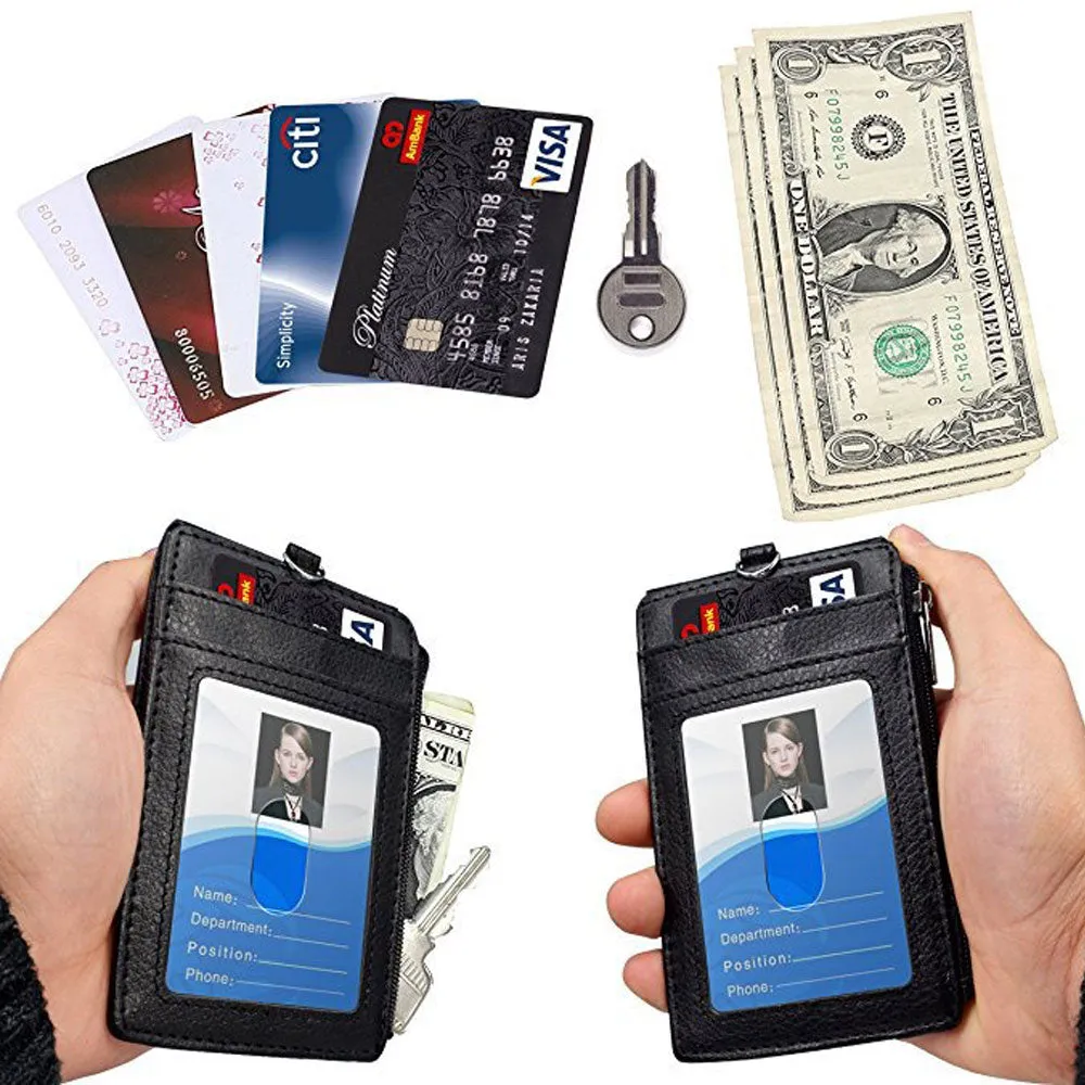RFID PU Leather ID Card Holder
