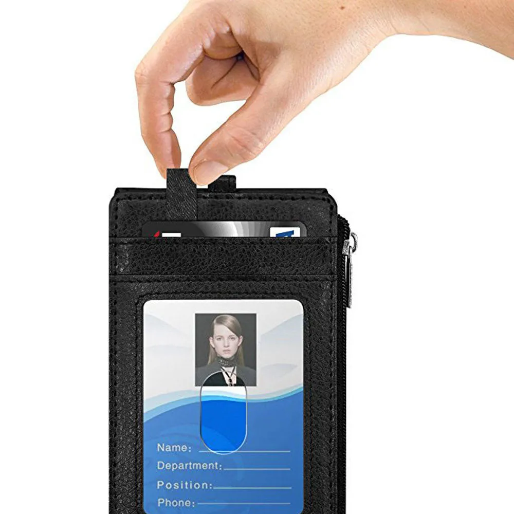 RFID PU Leather ID Card Holder