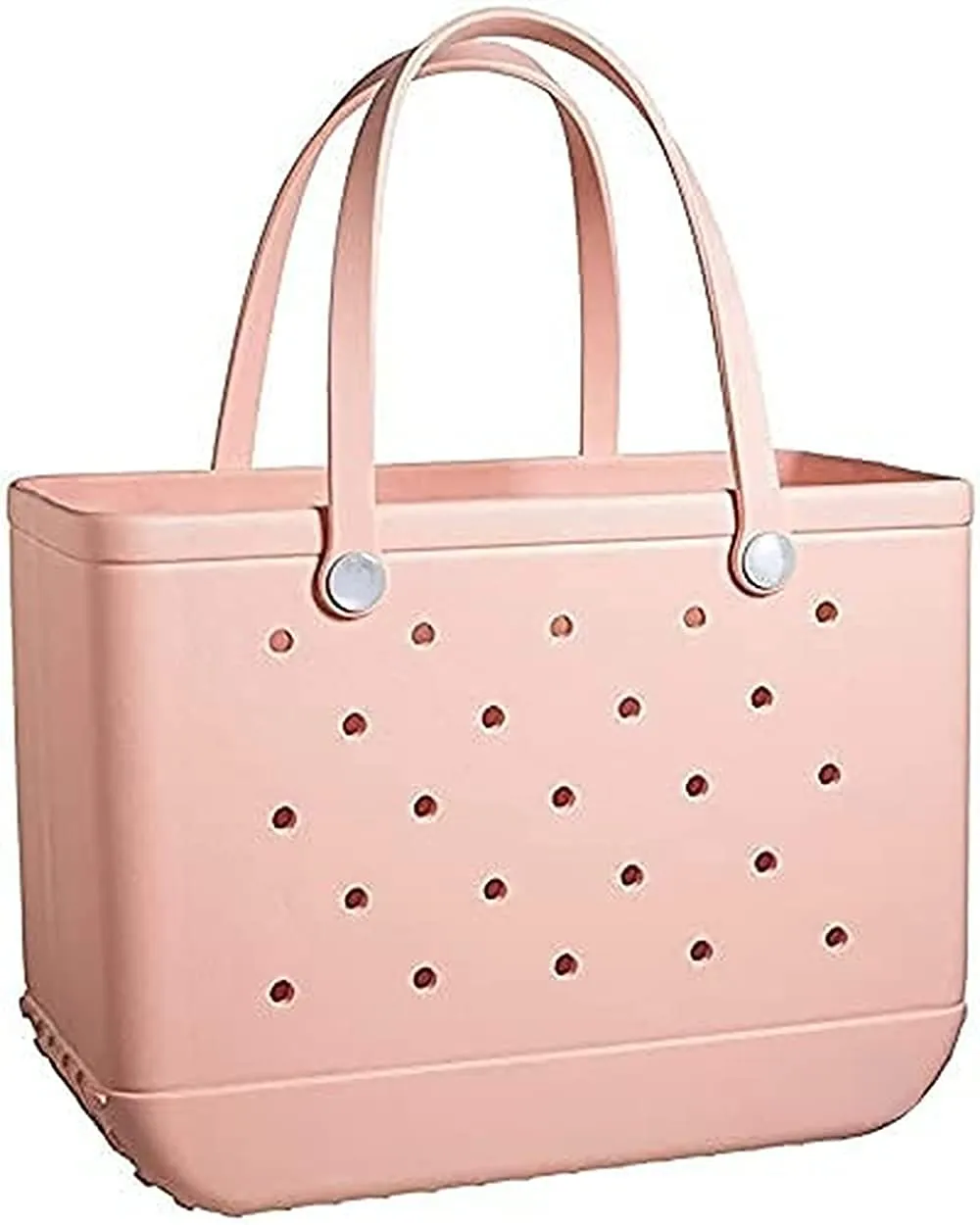 Rubber Beach Bag Waterproof EVA Portable Handbag Travel Bags with Holes Tote Bag for Beach Outdoor Boat Pool Work Sports（Large）