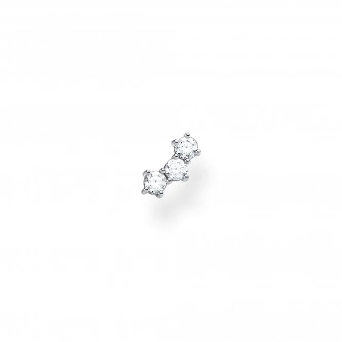 Silver Zirconia Single Ear Stud Climber H2132-051-14