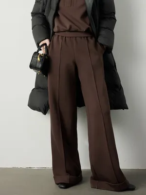 Solid Charming Pleated Sweatpants