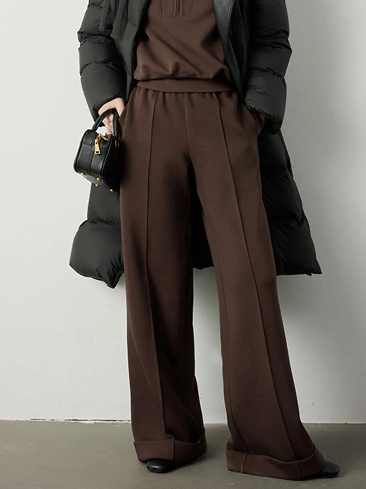 Solid Charming Pleated Sweatpants