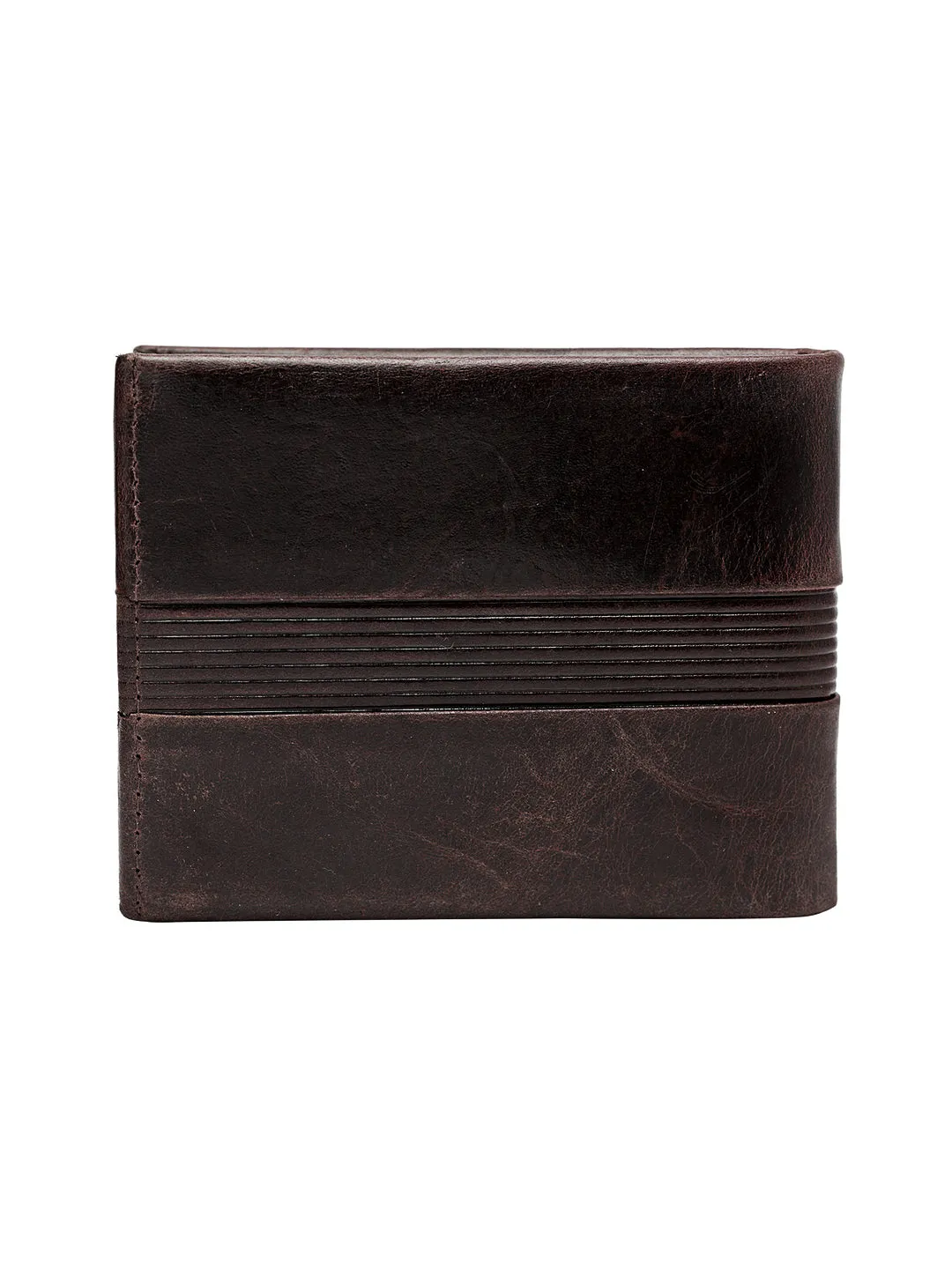 Teakwood Genuine Leather Brown Colour Two Fold Wallet