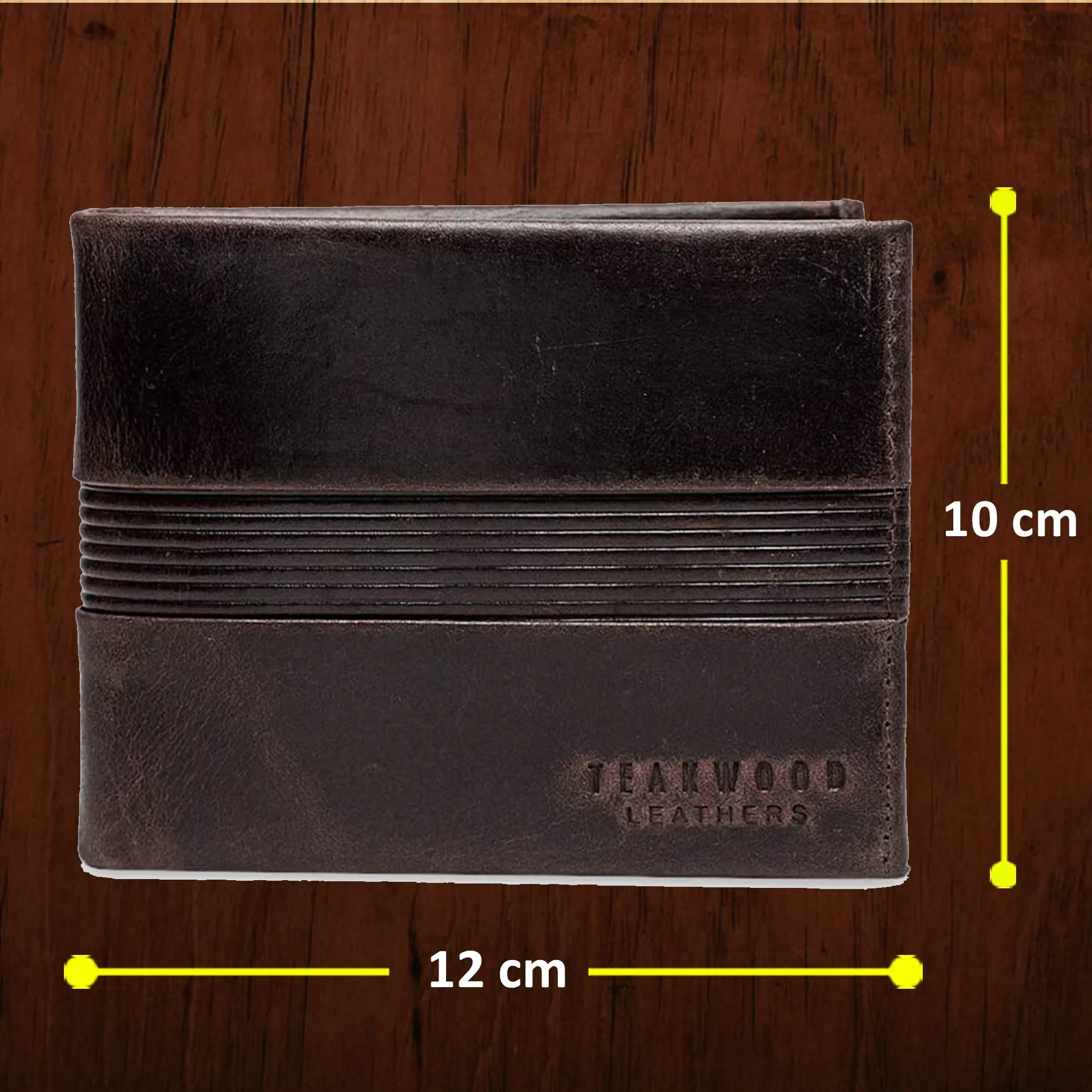 Teakwood Genuine Leather Brown Colour Two Fold Wallet