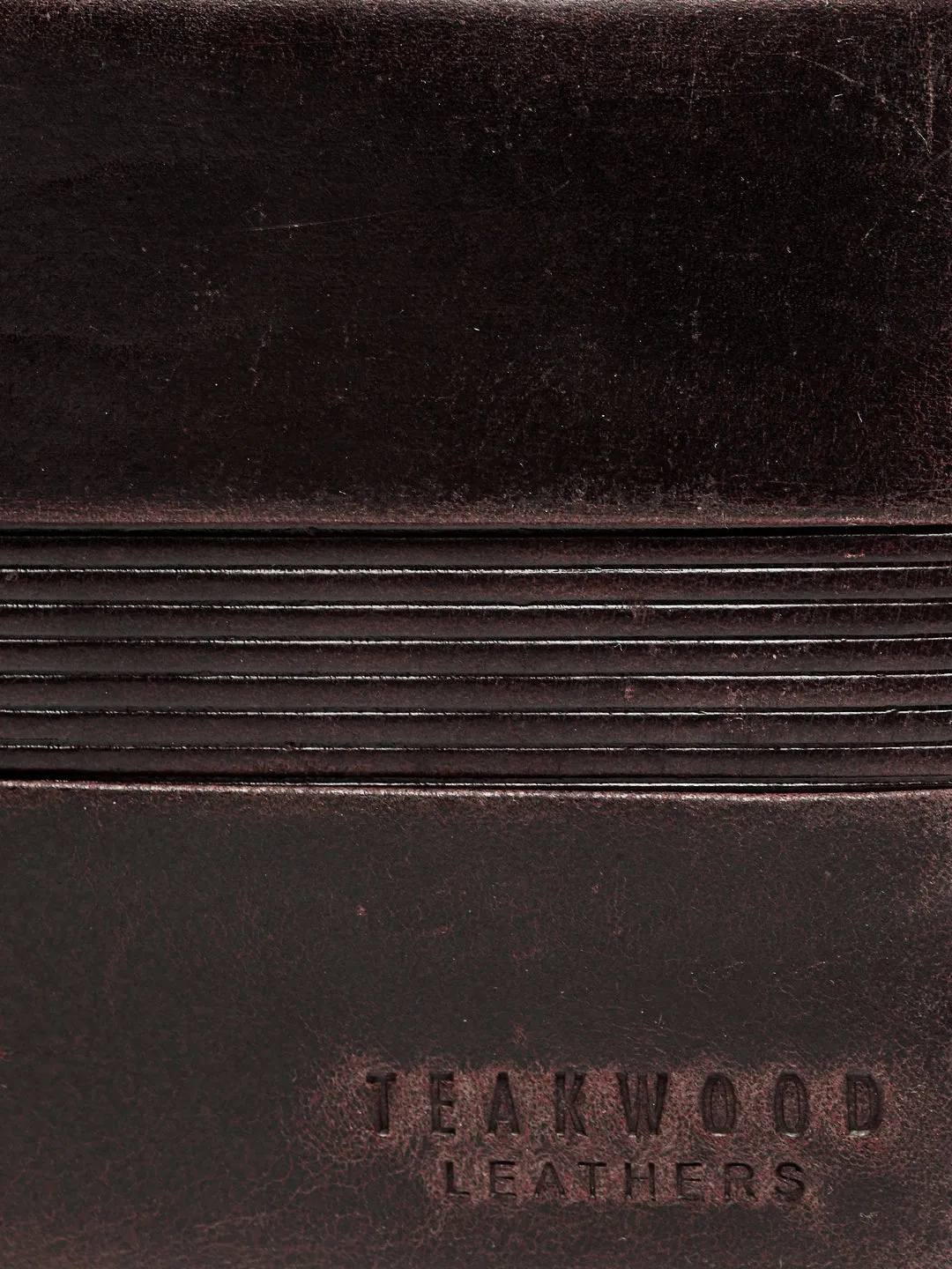 Teakwood Genuine Leather Brown Colour Two Fold Wallet