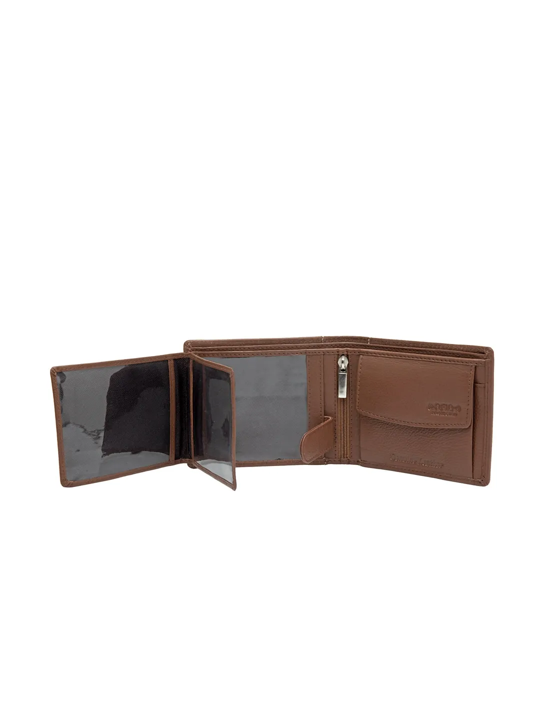 Teakwood Men Genuine Leather Rust Bi fold wallet