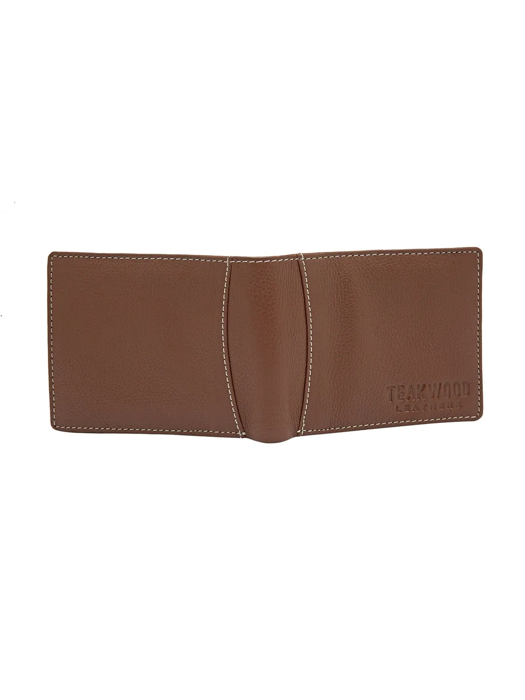 Teakwood Men Genuine Leather Rust Bi fold wallet