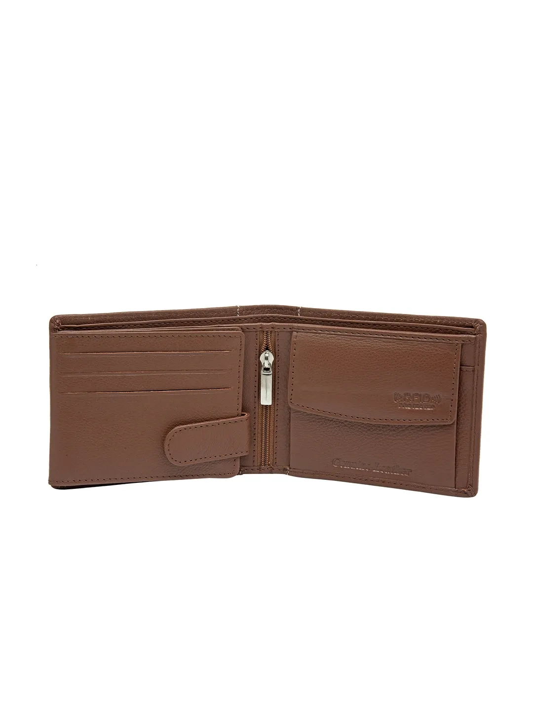 Teakwood Men Genuine Leather Rust Bi fold wallet
