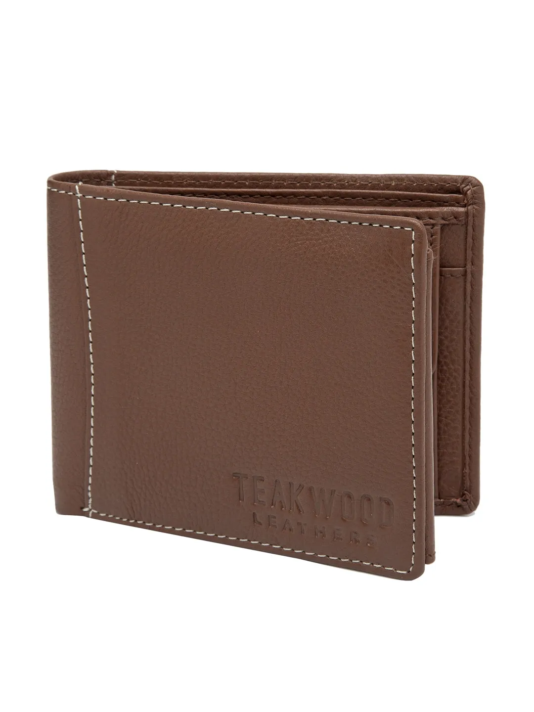 Teakwood Men Genuine Leather Rust Bi fold wallet