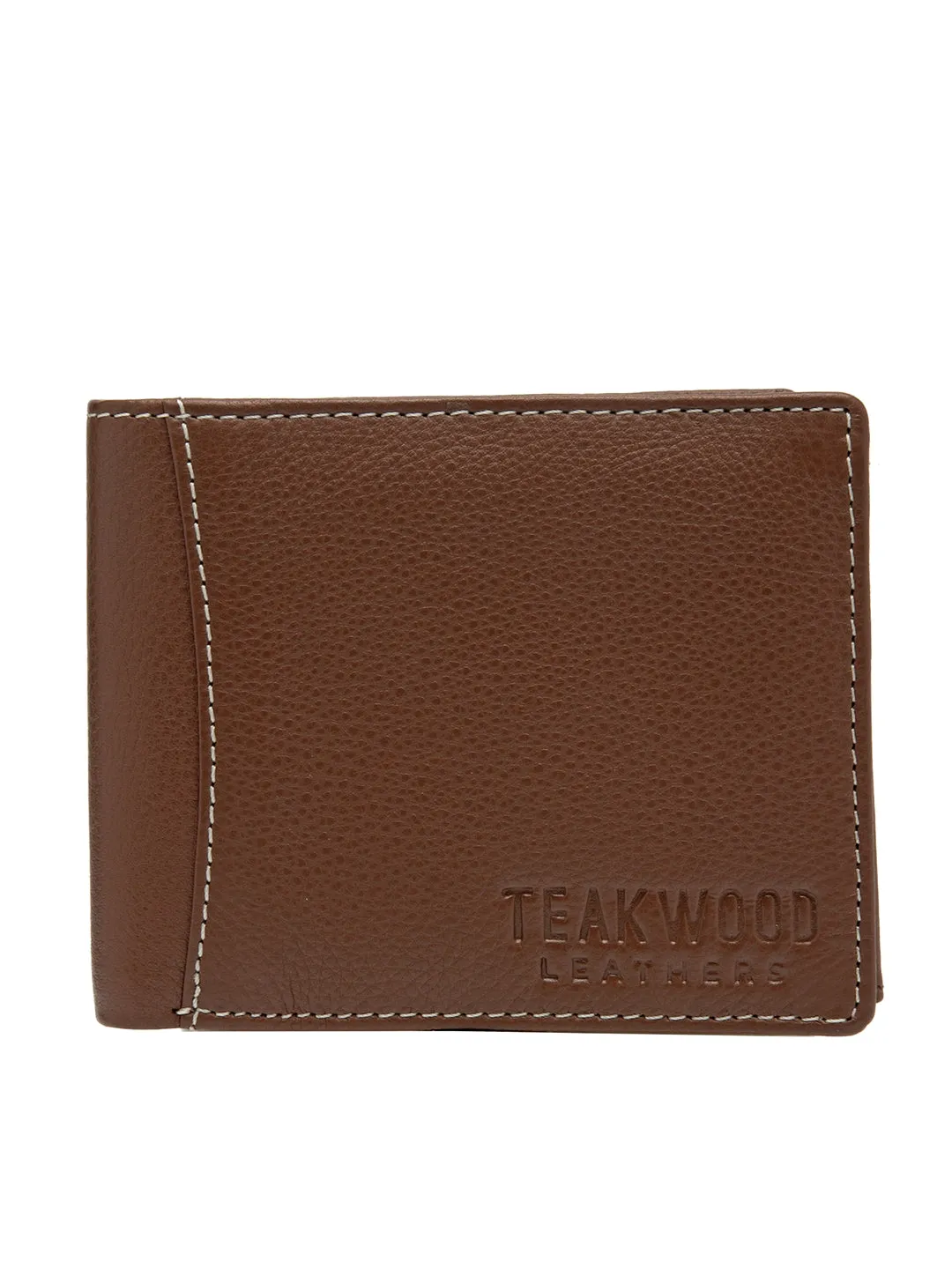 Teakwood Men Genuine Leather Rust Bi fold wallet