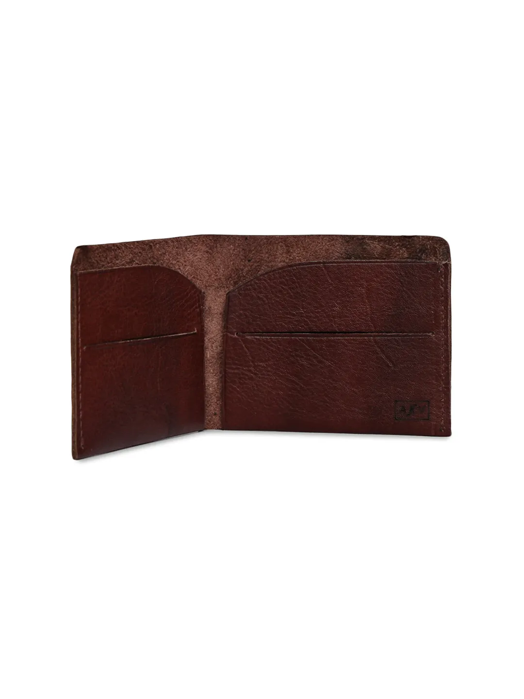 Timeless Appeal: Brown Leather Wallet with Sutle Plane Texture By Art N Vintage