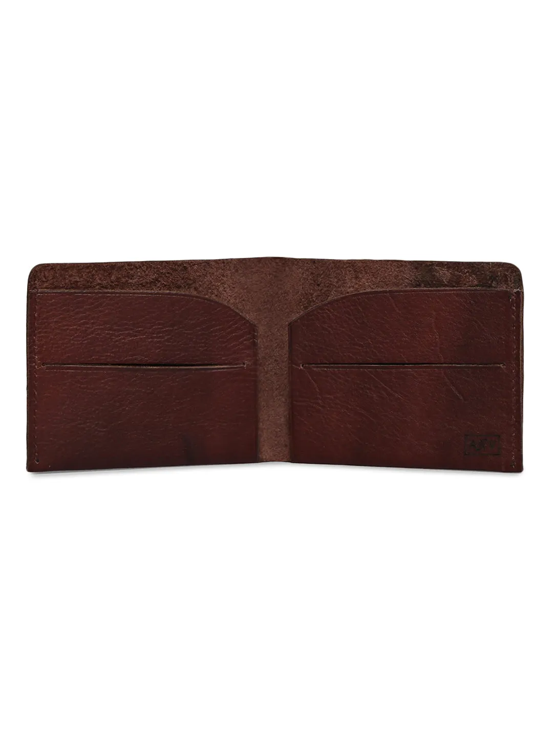 Timeless Appeal: Brown Leather Wallet with Sutle Plane Texture By Art N Vintage