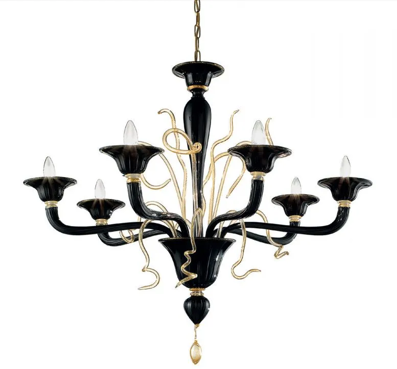Unusual And Quirky Modern Red Or Black Venetian Chandelier In 4 Sizes