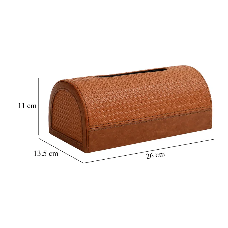 Utra Leather Tissue Holder - Brown