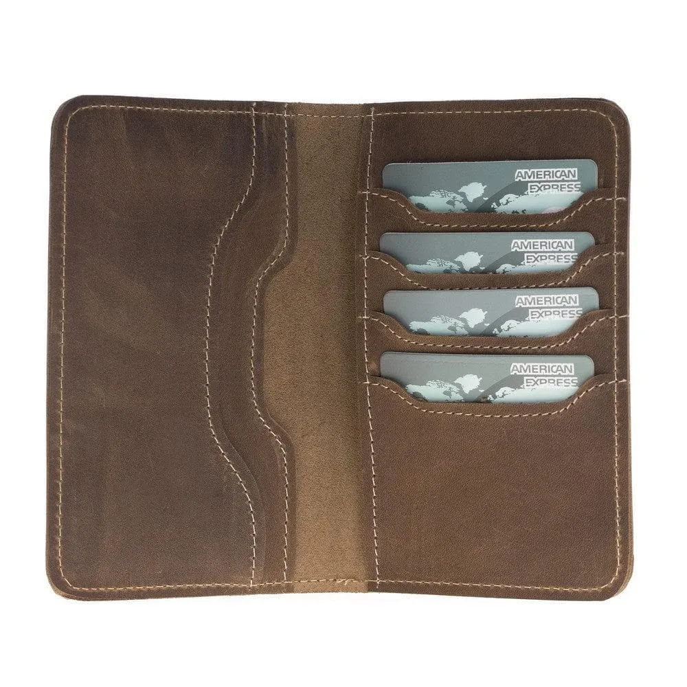 Voyager Leather Passport Wallet, Chocolate