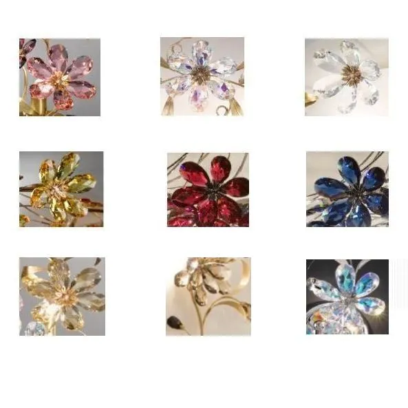 Wall Light With Clear Asfour Crystal Flowers