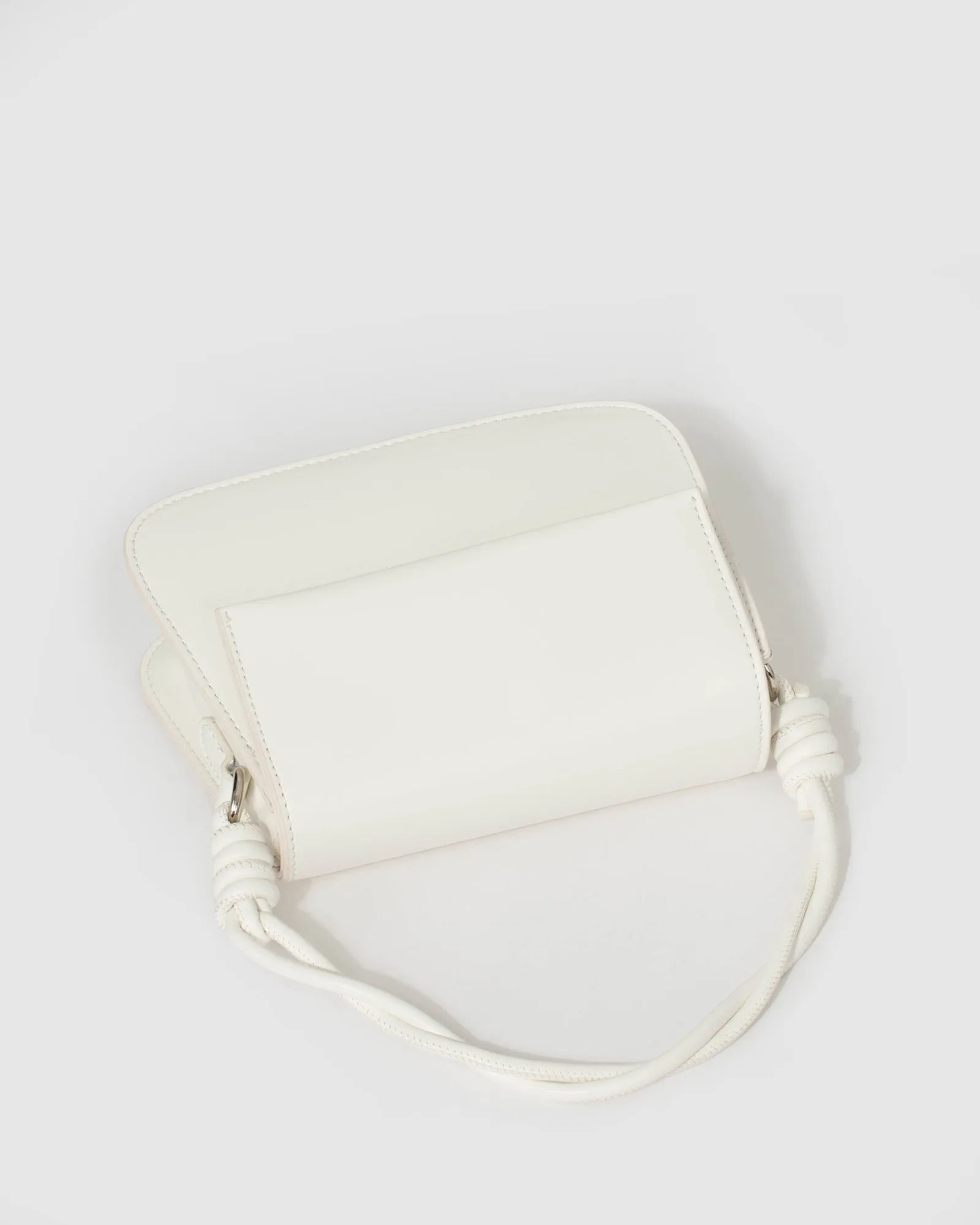 White Olivia Twist Top Handle Bag