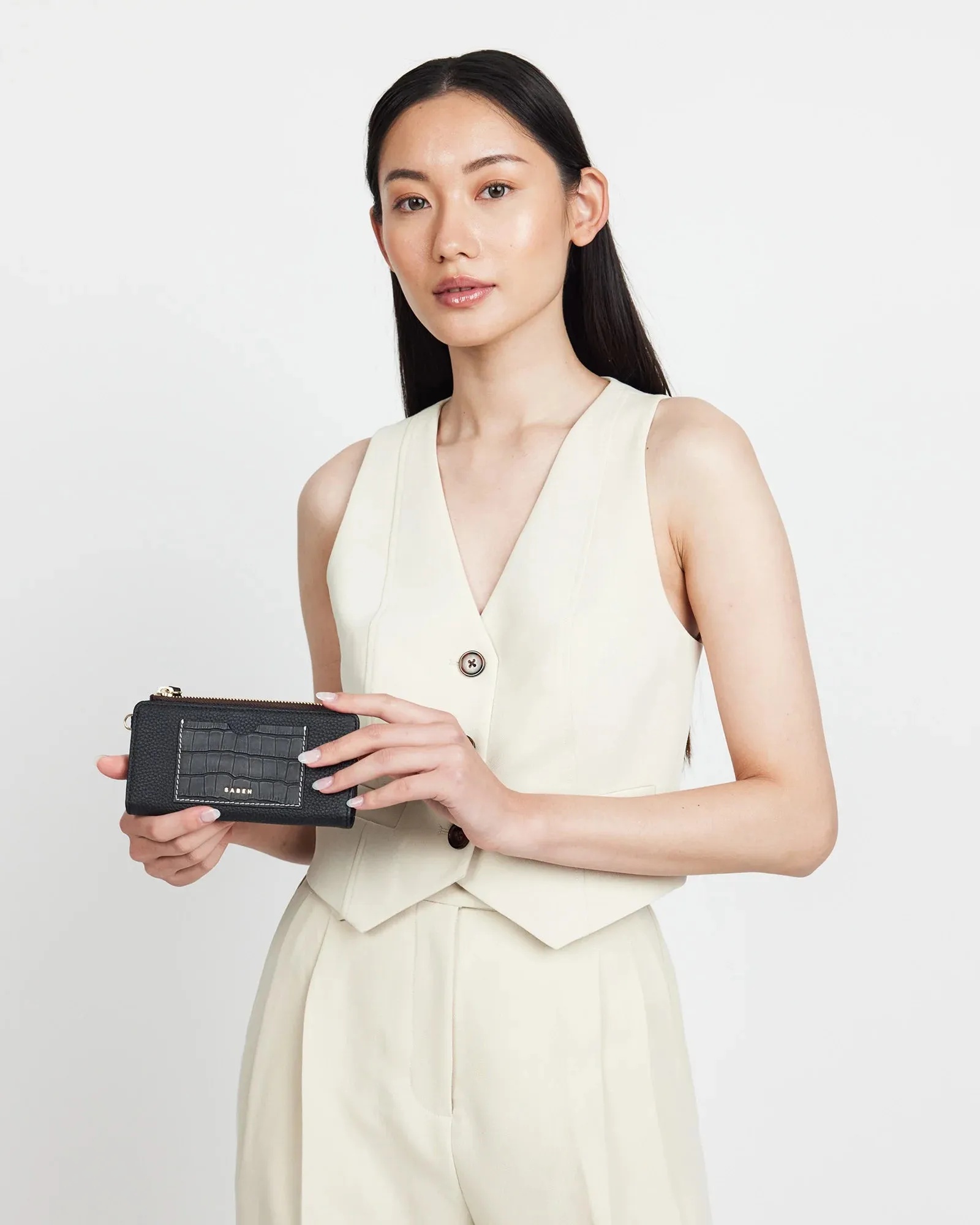 Willa Wallet | Black   Croc