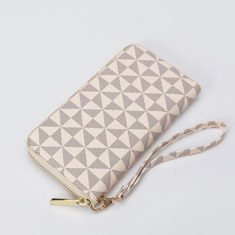Women's Long Zip Wallet Large Capacity Phone Wallet Multiple Card Slots Check Holder Printing Women's Coin Purse