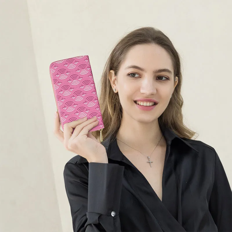 Women's Long Zip Wallet Large Capacity Phone Wallet Multiple Card Slots Check Holder Printing Women's Coin Purse
