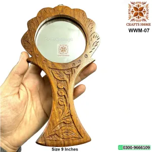 Wooden Makeup Mirror – Beautiful Hand Carving