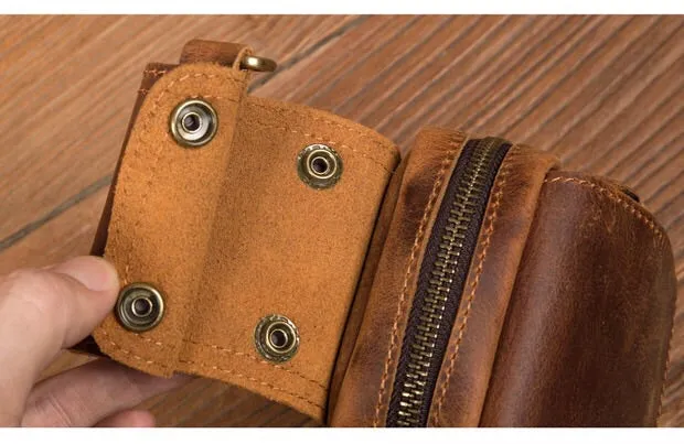 YAAGLE mens genuine leather small Hook Waist Bag Belt Pouch Fanny Pack for Cell Phone YG5547