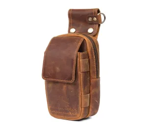 YAAGLE mens genuine leather small Hook Waist Bag Belt Pouch Fanny Pack for Cell Phone YG5547