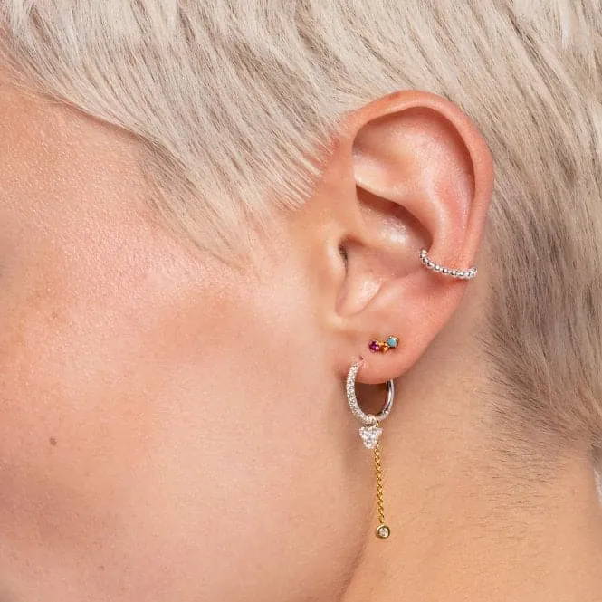 Yellow Gold Multicolour Single Ear Stud Climber H2132-488-7